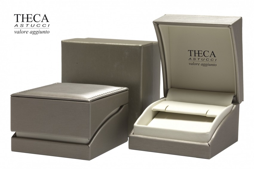 Presentation boxes Leatherette presentation boxes Sara Sara presentation box for ring earrings pendant 80x85x53 silver