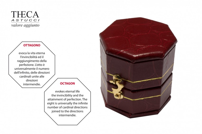 Giava astuccio ottagonale per anello 31x31x32 rosso - 1310322 - Foto 3