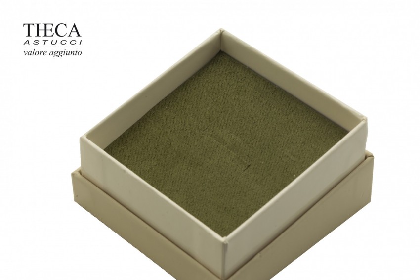 Vanity top presentation box with gift bag for earrings 74x74x42 cream - STO1456 - Photo 3