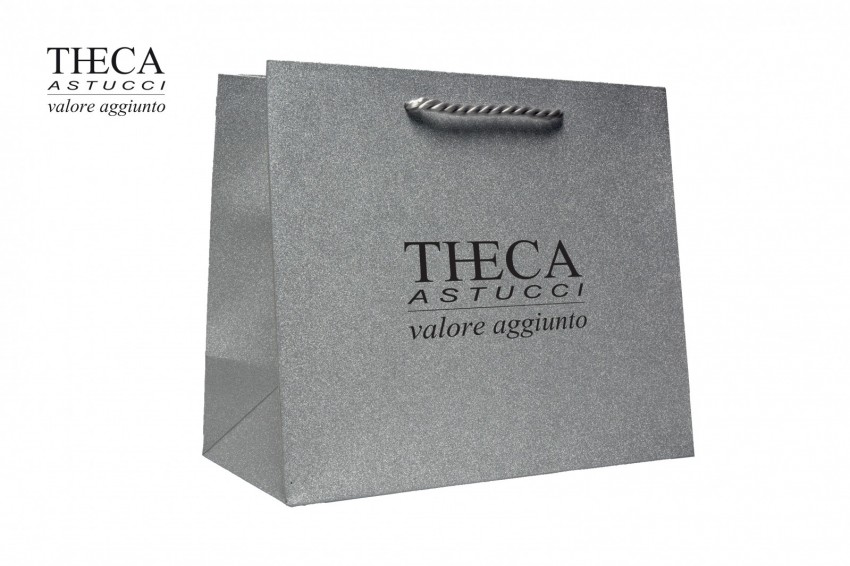 Jewelry gift bags Luxury carrier bags Glitter shopper Glitter gift bag  28+12,5x22 silver