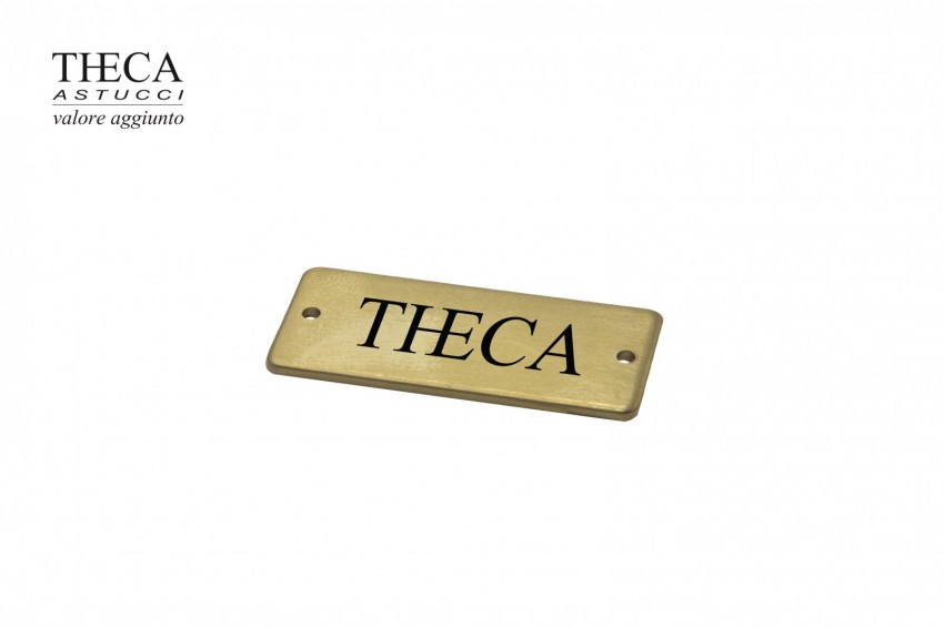 Jewellery accessories Name plates Metal plate Metal logo plates 33x15 mm matt gold