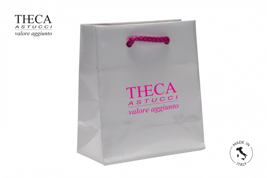 Personalised shopping bags Jewelry paper bags Greta shopper Greta gift bag 12+6x13,5 white