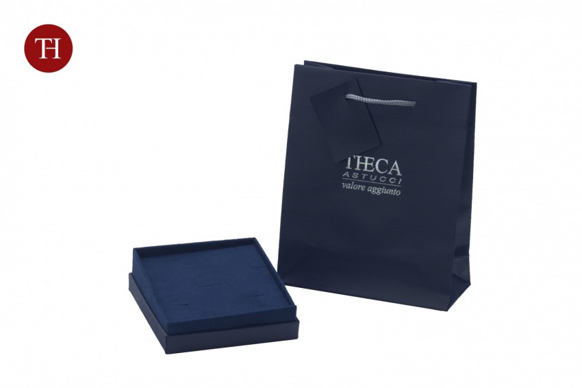 Diamante lusso astuccio e shopper per pendente multiuso 95x95x42 blu - BUL1640 - Foto 2