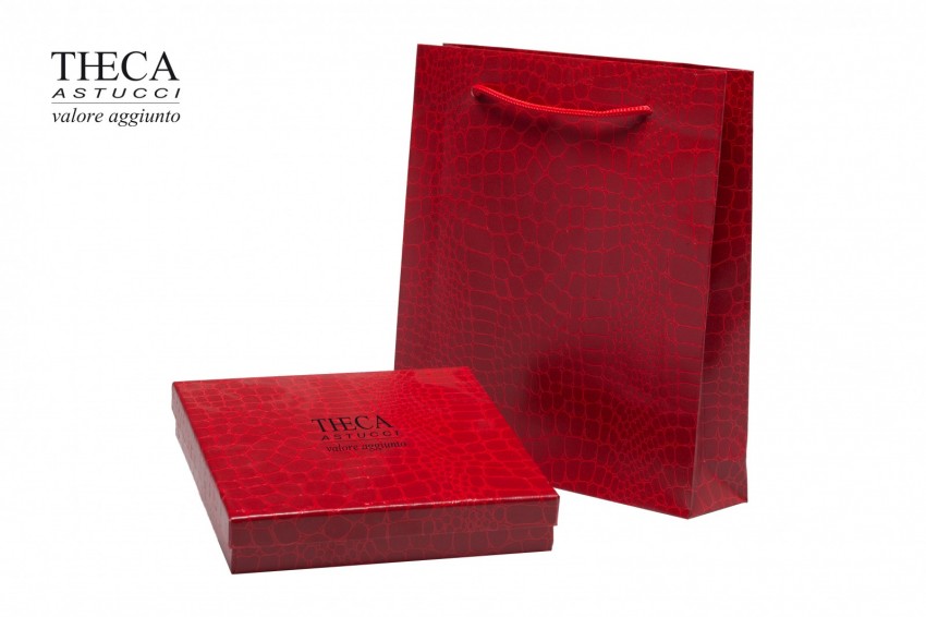 Presentation boxes Presentation boxes with gift bags Gator Gator presentation box with gift bag for necklace 160x160x30 red