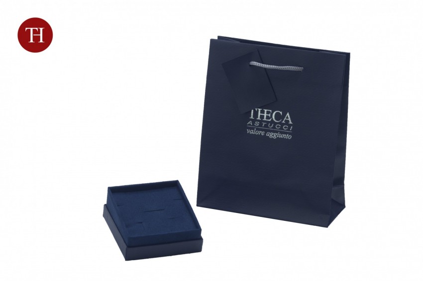Diamante lusso astuccio e shopper per orecchini multiuso 70x70x48 blu - BUL1440 - Foto 2