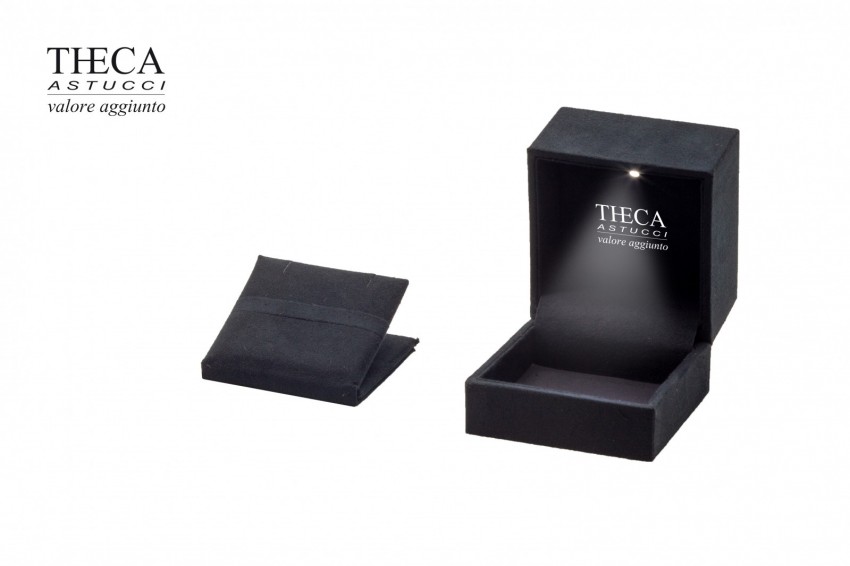 Golden astuccio per anello orecchino con luce led 67x68x55 nero - SIR0410 - Foto 2