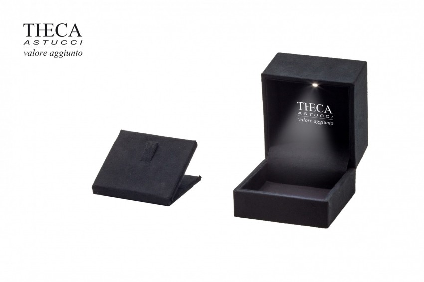 Golden astuccio per anello orecchino con luce led 67x68x55 nero - SIR0410 - Foto 3