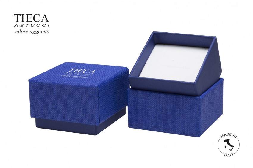 Presentation boxes Cardboard presentation boxes Brick Brick presentation box for ring earrings 69x69x45(38) blue
