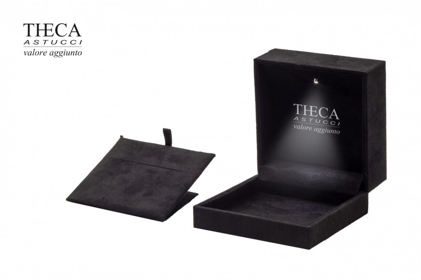 Golden presentation box for pendant earring with led light 100x100x55 black - SIR3710 - Photo 2