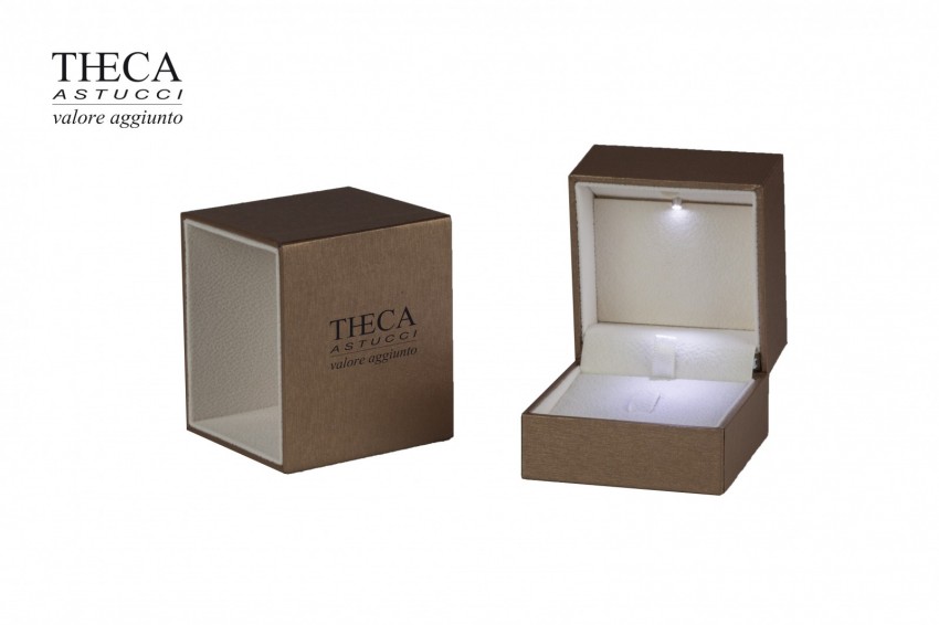 Buy One Presentation boxes Engagement Golden presentation box for ring earring with led light 67x68x55 bronze