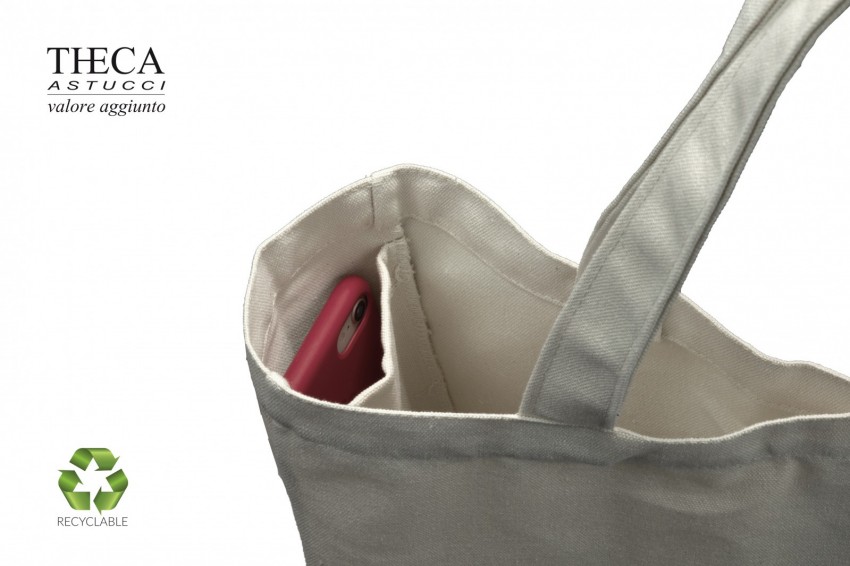 Natural bag di cotone 33+10x37 - TOT3551 - Foto 2
