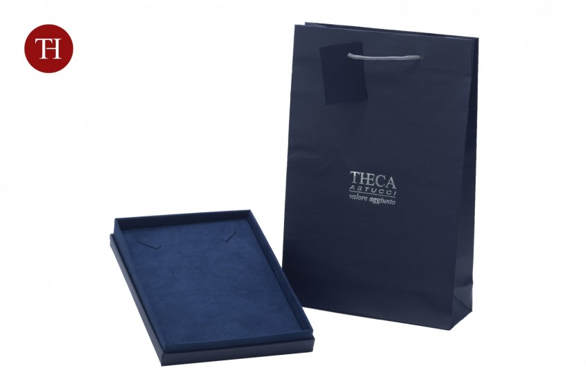 Diamante lusso astuccio e shopper per collana 135x187x44 blu - BUL4640 - Foto 2