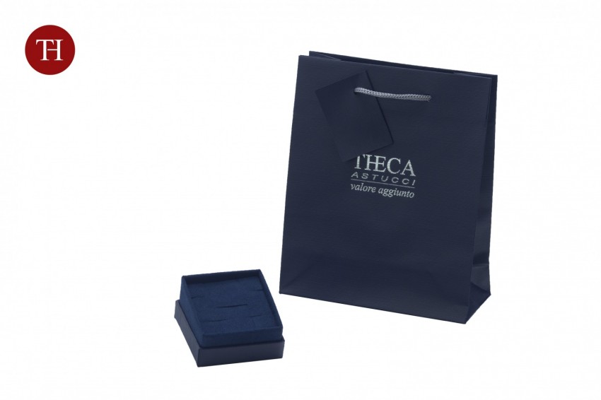 Diamante lusso presentation box with gift bag for ring 55x55x48 navy - BUL1240 - Photo 2