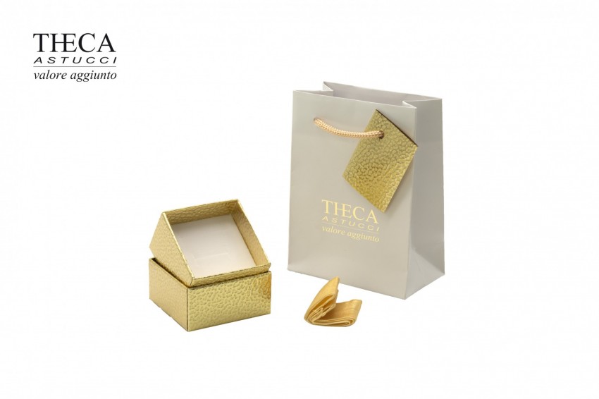 Diamante metal presentation box gift box for earrings 55x55x39 gold - DIM1280 - Photo 2