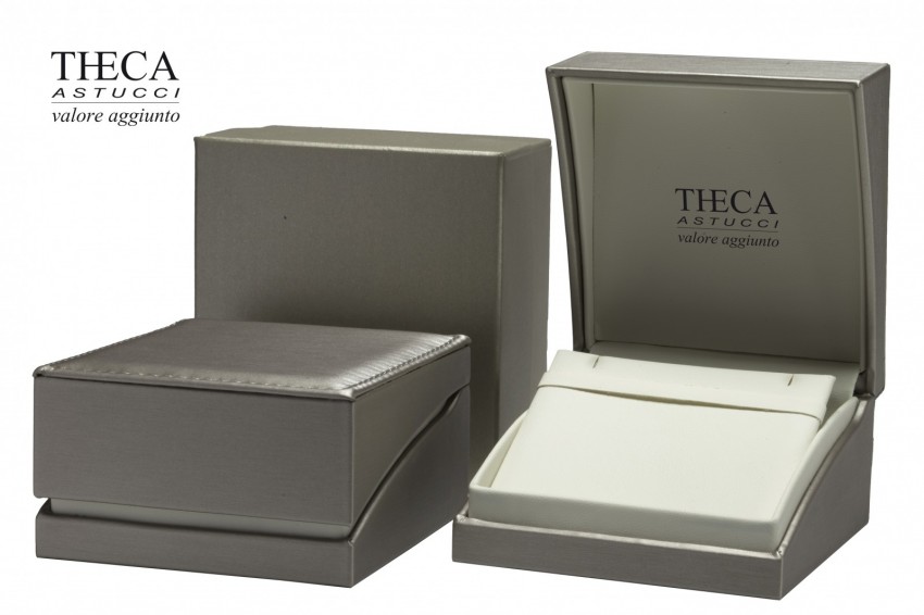 Presentation boxes Leatherette presentation boxes Sara Sara presentation box for ring earrings pendant 103x108x57 silver