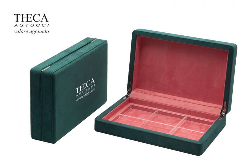 Presentation boxes Luxury presentation boxes Brillante Lux Brillante lux presentation box with six recesses 244x160x60 green