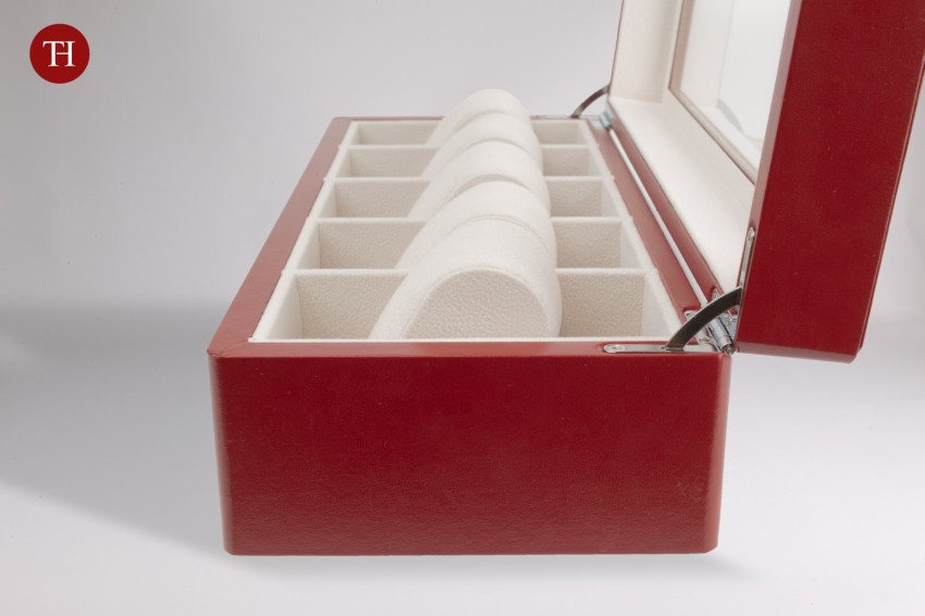 Cofanetto porta orologi con finestra 5 posti 300x130x85mm rosso - SPW8520 - Foto 3