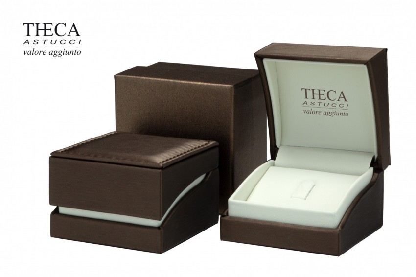 Presentation boxes Leatherette presentation boxes Sara Sara presentation box for ring earrings 70x70x50 bronze