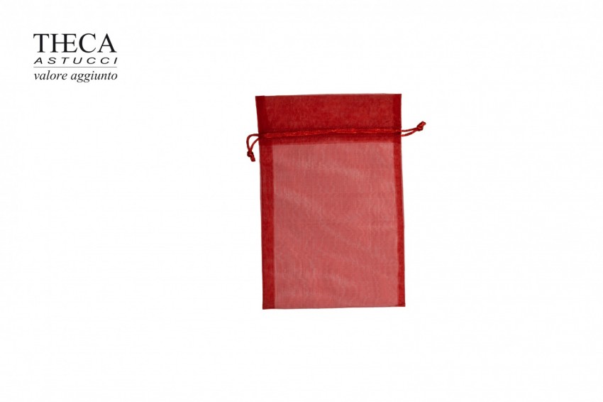 Jewellery pouches Jewelry drawstring pouch Organza Organza bags size 80x95(65) - lxp(h) red