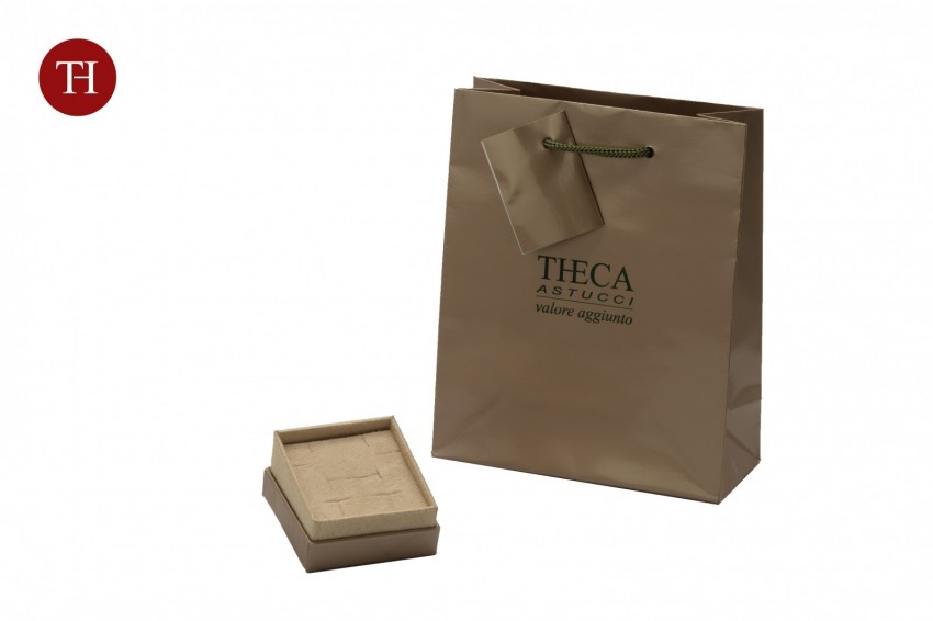 Diamante lusso presentation box with gift bag for ring 55x55x48 golden rose - BUL1283 - Photo 2