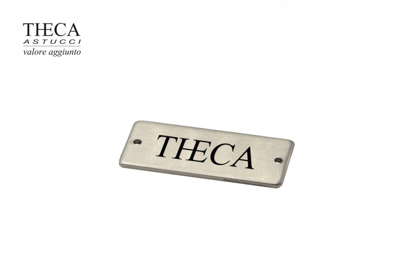 Jewellery accessories Name plates Metal plate Metal logo plates 33x15 mm matt silver