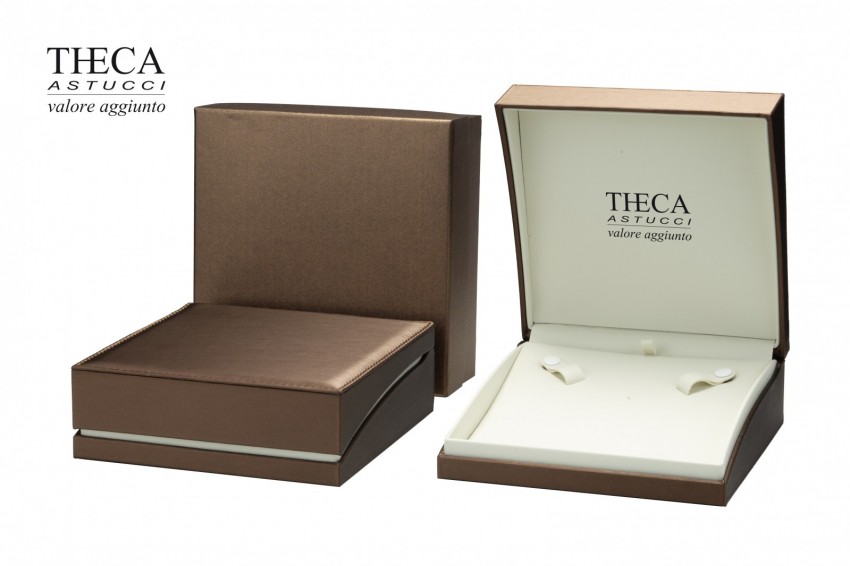 Presentation boxes Leatherette presentation boxes Sara Sara presentation box for necklace 160x160x57 bronze