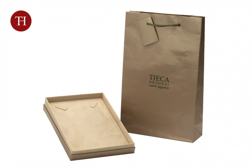 Diamante lusso astuccio e shopper per collana 135x187x44 oro rosa - BUL4683 - Foto 2