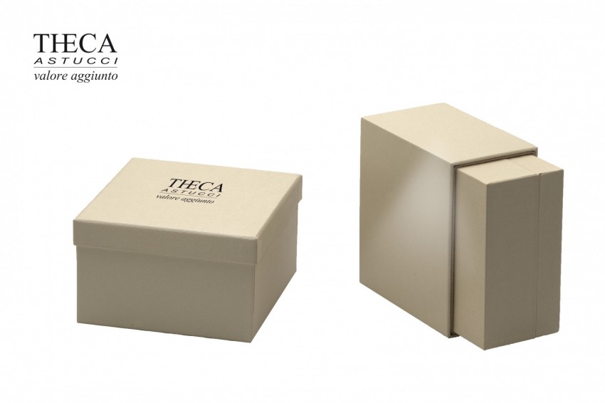 Golden presentation box for pendant earring with led light 100x100x55 lt.cream - SIR3755 - …