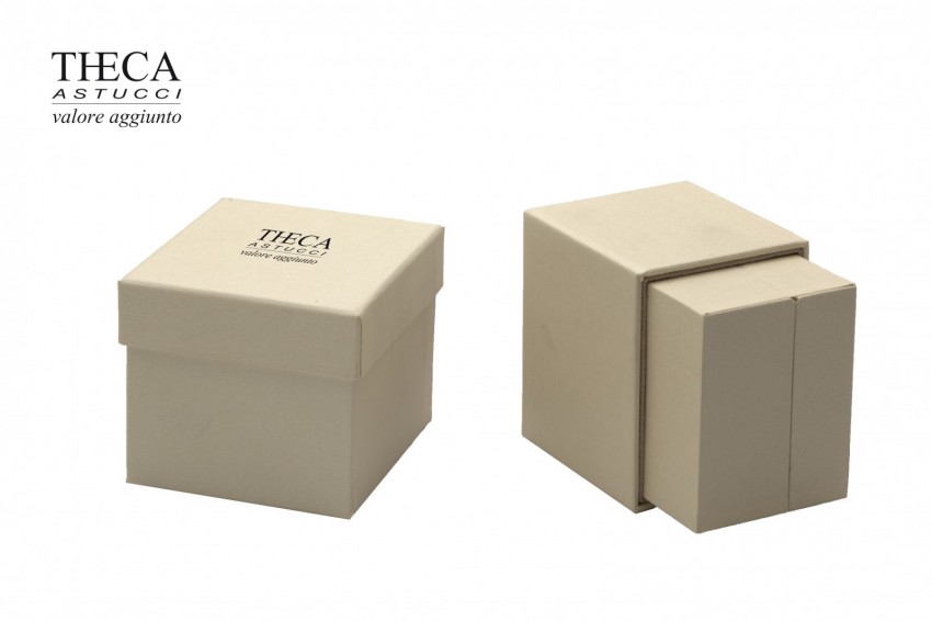 Golden presentation box for ring earring with led light 67x68x55 lt.cream - SIR0455 - Photo 6