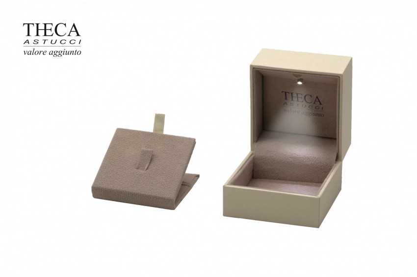 Golden presentation box for ring earring with led light 67x68x55 lt.cream - SIR0455 - Photo 3