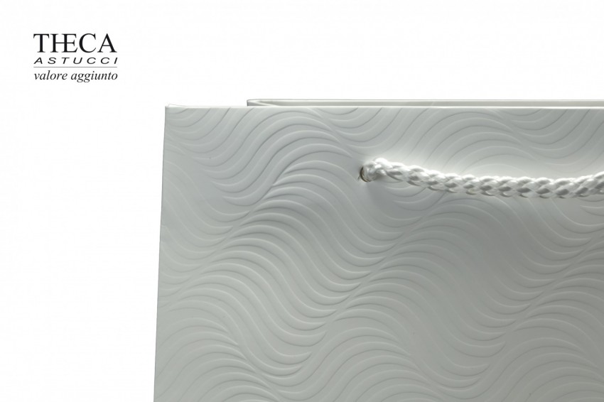 Onda shopper per gioielleria 26+12,5x22 bianco - WE42650 - Foto 2