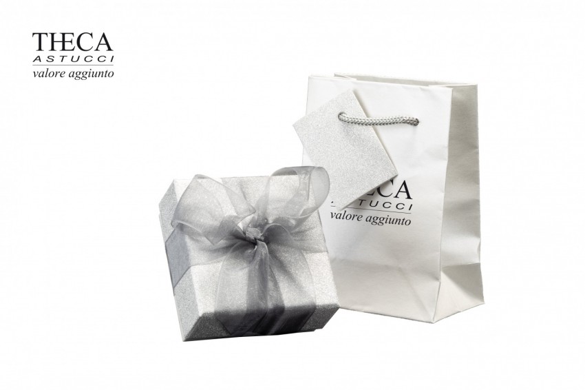 Diamante brill presentation box with gift bag for earrings 70x70x33 silver - 47B1430 - Photo 1
