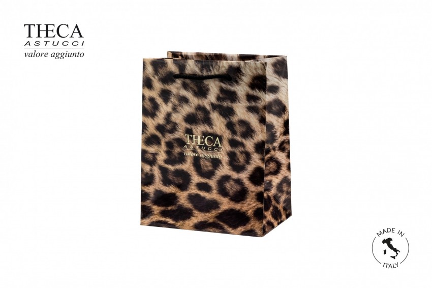 Jewelry gift bags Luxury carrier bags Leopard shopper Leopard gift bag 18+12x23